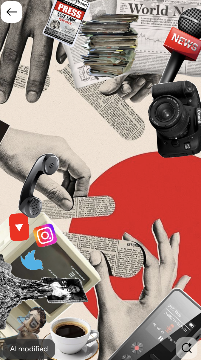 Media and money collage